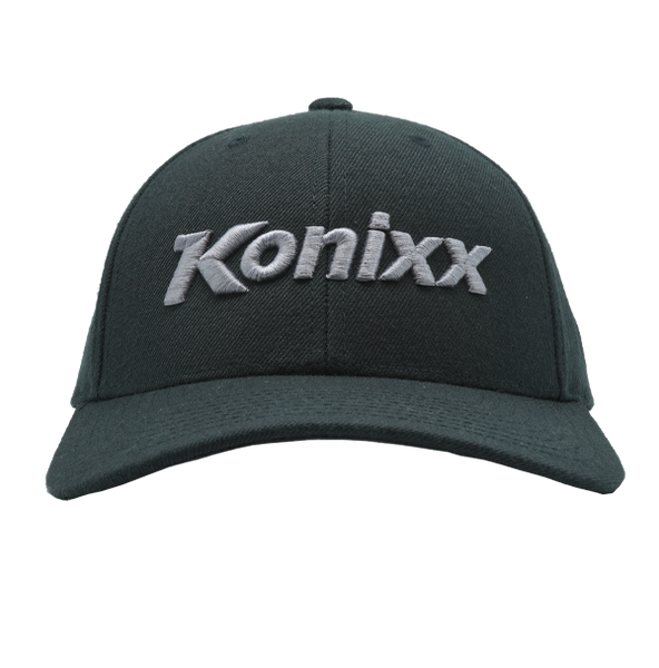 Konixx Curved Visor Hat w/ Snap-back Adjustment (Black)