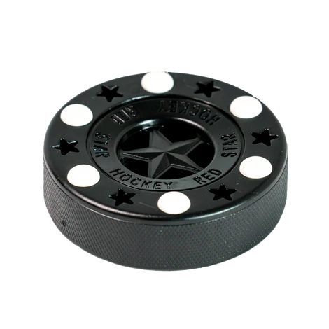 Bullet puck (black with white pegs) - superior roller hockey puck